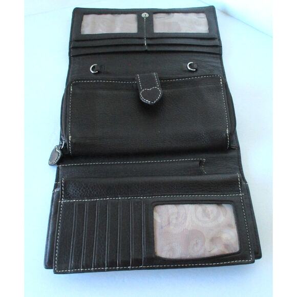 Brighton Women's Brown Leather Wallet With Credit Card Slots & Checkbook - Picture 5 of 8